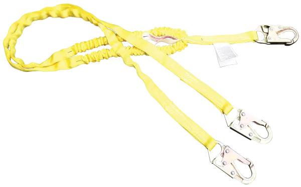 Dual 1-3/16" Tubular Web Shock Absorbing Lanyard
