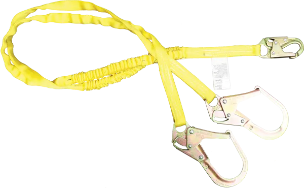 Dual 1-3/16" Tubular Web Shock Absorbing Lanyard